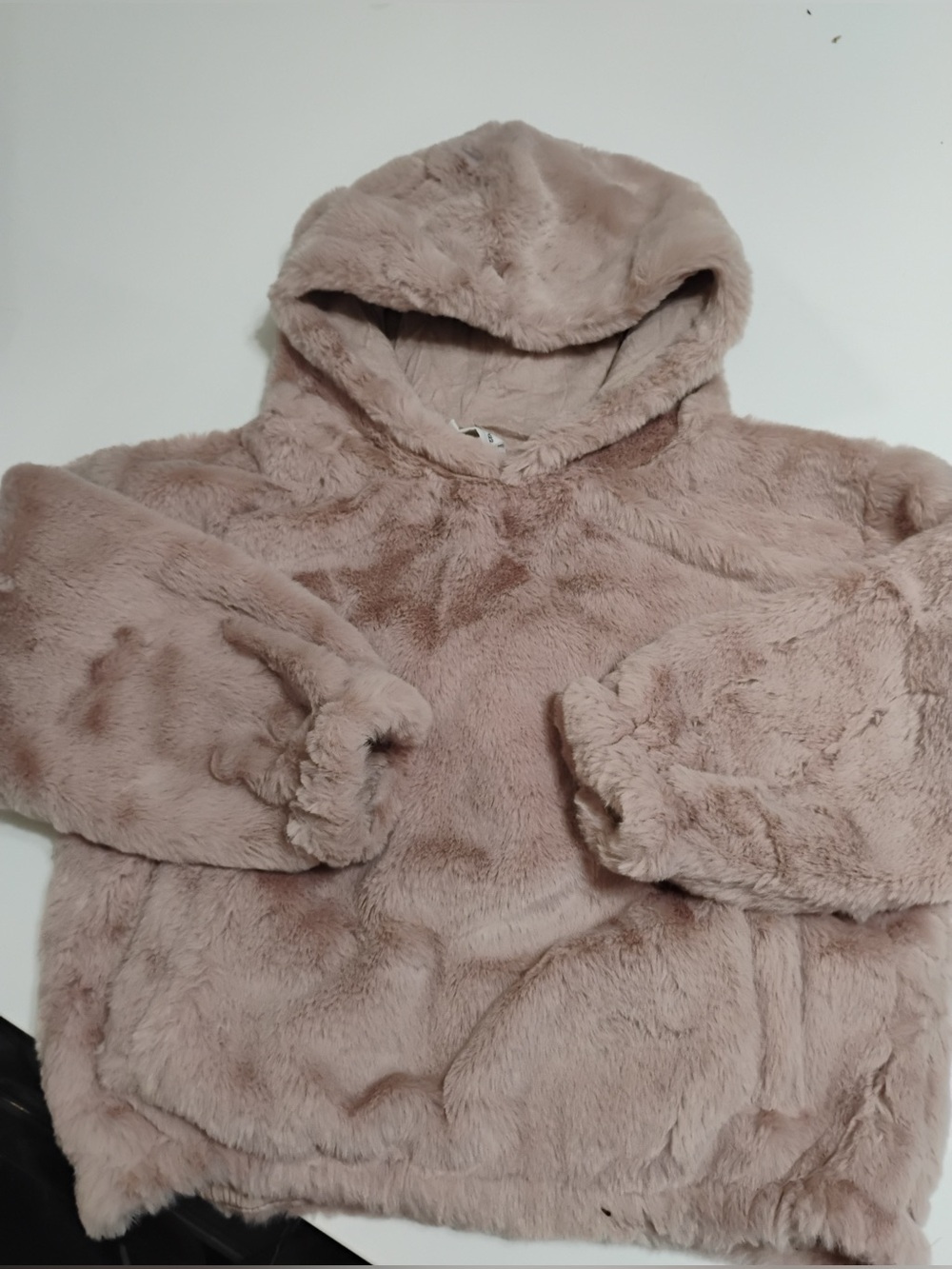 Zara Blush Pink Faux Fur Coat